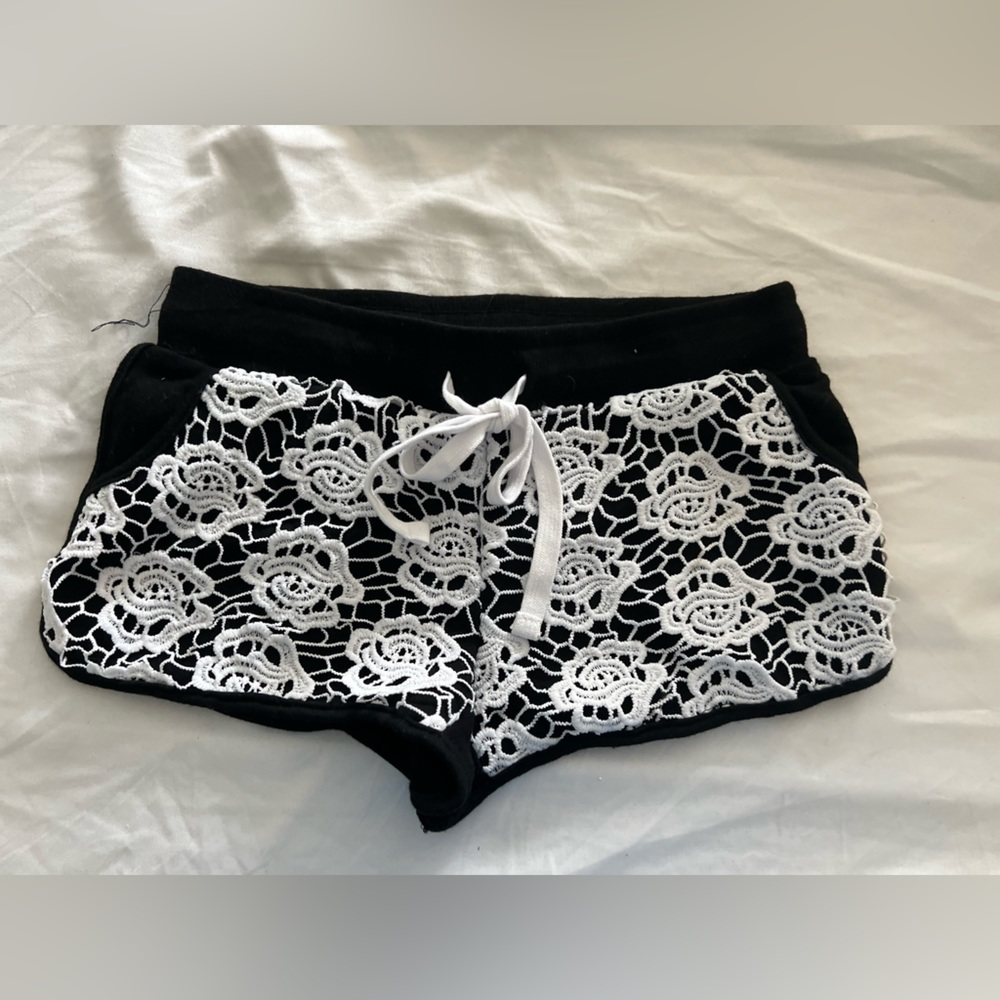 cute lacey black shorts